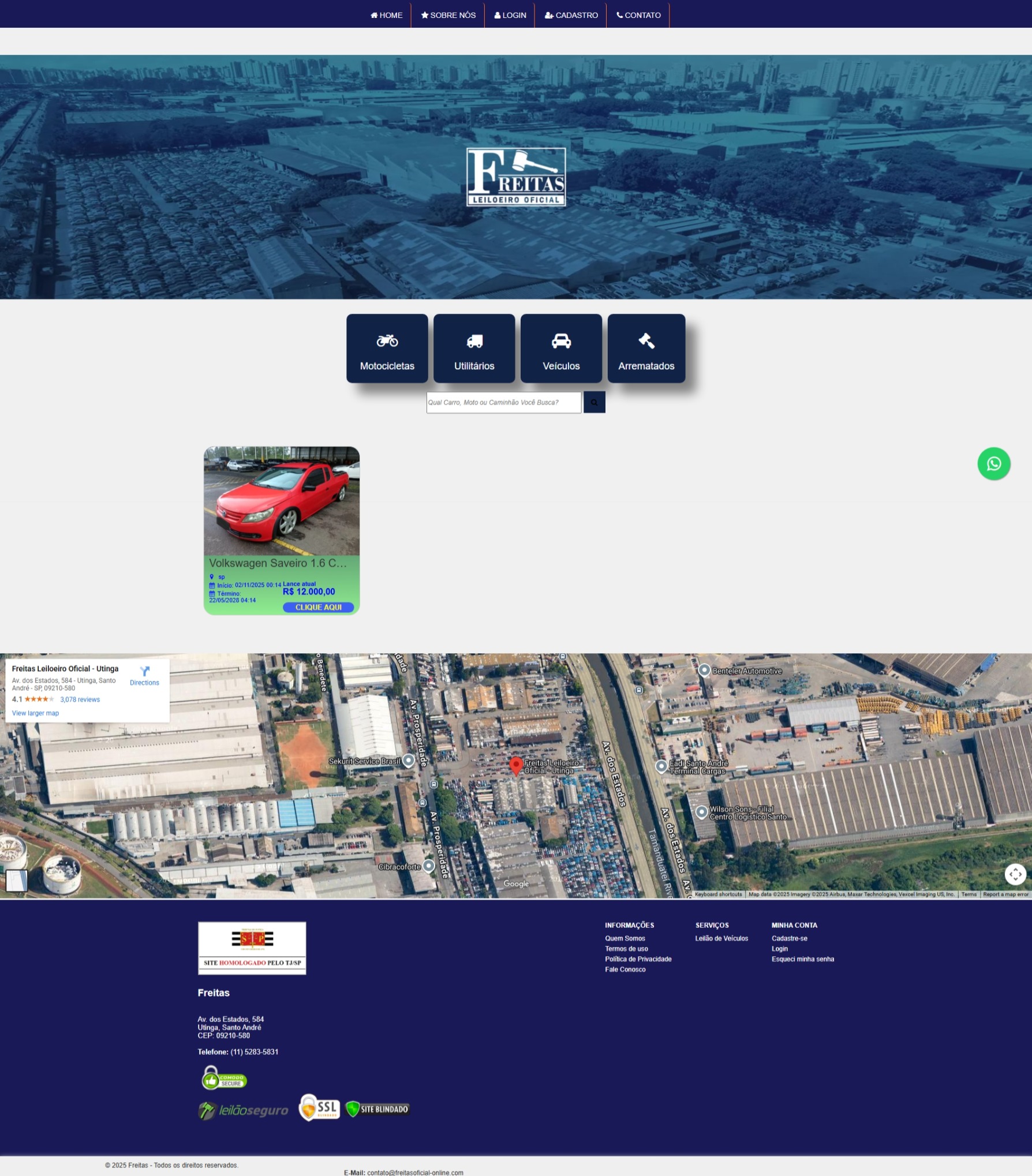 Sistema de Leilão de Veículos – Painel Administrativo Completo